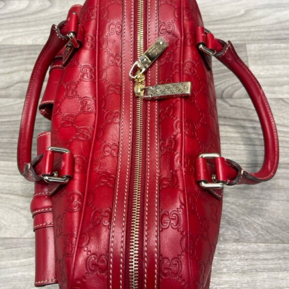 Gucci Boston Heart Lock Joy in Red Guccissima Leather Handbag - Picture 4 of 13